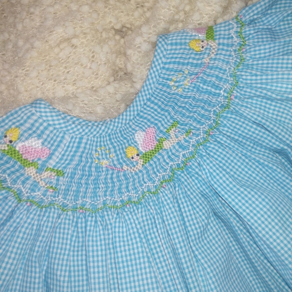 Blue Gingham Kids Casual Dress - Picture 3 of 6
